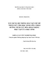 Xây dựng hệ thống bài tập chủ đề “phân số” cho học sinh lớp 4 theo hướng tích cực hóa hoạt động học tập của học sinh 