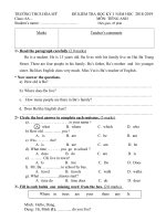 THi HKI TA 6   Đề thi tiếng Anh 6 mới nhất  Đề thi học kì I Tiếng Anh 6