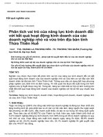 Năng lực kinh doanh đối với kết quả hoạt động kinh doanh DNNVV 