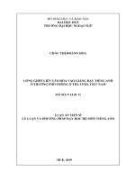 Lồng ghép liên văn hóa vào giảng dạy tiếng anh ở trưởng phổ thông ở trà vinh, việt nam tt 