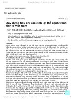 Xây dựng tiêu chí xác định lợi thế cạnh tranh tỉnh 