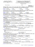 de thi kscl lan 3 tieng anh 10 nam 2018 2019 truong yen lac 2 vinh phuc 