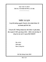 Tiểu luận lớp bồi dưỡng quản lý nhà nước ngạch chuyên viên chính: Những thuận lợi, khó khăn và giải pháp  đẩy mạnh CCHC giai đoạn 2016 – 2020. Liên hệ thực tế công tác này tại Cơ quan Bộ GDĐT