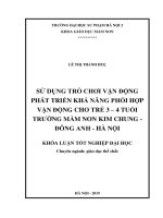 Sử dụng trò chơi vận động phát triển khả năng phối hợp vận động cho trẻ 3 4 tuổi tại trường mầm non kim chung   đông anh   hà nội 