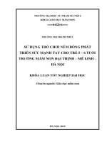 Sử dụng trò chơi ném bóng phát triến sức mạnh cho trẻ 5–6 tuổi trường mầm non đại thịnh– mê linh– hà nội 