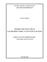 Khoá luận tốt nghiệp tìm hiểu một số kỹ thuật tạo mô hình 3 chiều và xây dựng ứng dụng 