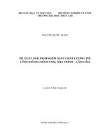 Đề xuất giải pháp kiểm soát chất lượng thi công kênh chính nam, nha trinh   lâm cấm 