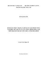 Đánh giá thực trạng và đề xuất giải pháp nâng cao hiệu quả quản lý các công trình thủy lợi trên địa bàn huyện yên thủy, tỉnh hòa bình 