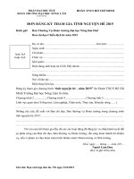 ĐƠN ĐĂNG KÍ THAM GIA TÌNH NGUYỆN HÈ