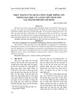 THỰC TRẠNG ỨNG DỤNG CÔNG NGHỆ THÔNG TIN TRONG dạy học của GIÁO VIÊN mầm NON