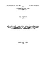 Đề xuất giải pháp nhằm nâng cao năng lực quản lý dự án đầu tư xây dựng công trình tại ban quản lý dự án tỉnh hà nam 