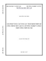 Giải pháp nâng cao năng lực thẩm định thiết kế công trình thủy lợi của sở nông nghiệp và phát triển nông thôn hà nội 