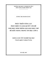 Phát triển năng lực phát hiện và giải quyết vấn đề cho học sinh thông qua dạy học chủ đề kiểu mảng trong tin học lớp 11 