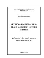 Kết tử và tác tử lập luận trong văn chính luận hồ chí minh 