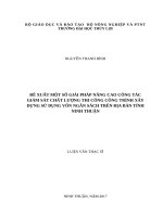Đề xuất một số giải pháp nâng cao công tác giám sát chất lượng thi công công trình xây dựng sử dụng vốn ngân sách trên địa bàn tỉnh ninh thuận 