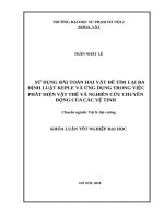 Sử dụng bài toán hai vật để tìm lại ba định luật keple và ứng dụng trong việc phát hiện vật thể và nghiên cứu chuyển động của các vệ tinh 