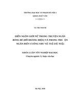 Diễn ngôn giới nữ trong truyện ngắn bóng đè (đỗ hoàng diệu) và trong truyện ngắn điên cuồng như vệ tuệ (vệ tuệ) 
