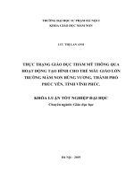 Thực trạng giáo dục thẩm mỹ thông qua hoạt động tạo hình cho trẻ mẫu giáo lớn ở trường mầm non hùng vương, thành phố phúc yên, tỉnh vĩnh phúc 
