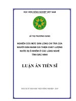Nghiên cứu mức sẵn lòng chi trả của người dân nhằm cải thiện chất lượng nước bị ô nhiễm ở các làng nghề tỉnh Bắc Ninh