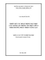 Thiết kế các hoạt động dạy học khái niệm câu lệnh lặp trong tin học lớp 11 theo hướng phát triển năng lực 