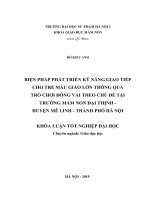 Biện pháp phát triển kỹ năng giao tiếp cho trẻ mẫu giáo lớn thông qua trò chơi đóng vai theo chủ đề tại trường mầm non đại thịnh   huyện mê linh   thành phố hà nội 