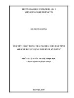 Tổ chức hoạt động trải nghiệm cho học sinh với chủ đề “sử dụng internet an toàn 