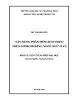 Xây dựng phần mềm xem video trên android bằng ngôn ngữ java 