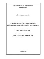 Các phương pháp biểu diễn dao động và ứng dụng trong giải các bài toán dao động 