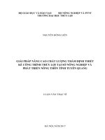 Giải pháp nâng cao chất lượng thẩm định thiết kế công trình thủy lợi tại sở nông nghiệp và phát triển nông thôn tỉnh tuyên quang 