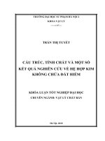 Cấu trúc, tính chất và một số kết quả nghiên cứu về hệ hợp kim không chứa đất hiếm 