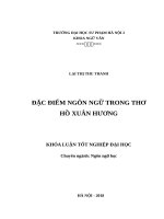 Đặc điểm ngôn ngữ trong thơ hồ xuân hương 