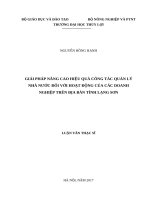 Giải pháp nâng cao hiệu quả quản lý nhà nước đối với hoạt động của các doanh nghiệp trên địa bàn tỉnh lạng sơn 