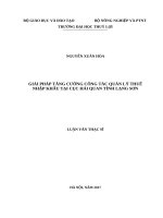 Giải pháp tăng cường công tác quản lý thuế nhập khẩu tại cục hải quan tỉnh lạng sơn 