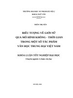 Biểu tượng về giới nữ qua mô hình không   thời gian trong một số tác phẩm văn học trung đại việt nam 