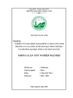 Nghiên cứu đặc điểm ngoại hình và khả năng sinh trưởng của gà lông xước đàn hạt nhân thế hệ 2 tại trường đại học nông lâm thái nguyên 