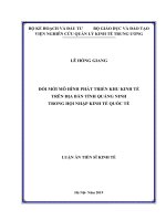 Đổi mới mô hình phát triển khu kinh tế trên địa bàn tỉnh Quảng Ninh trong hội nhập kinh tế quốc tế
