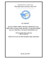 Quản lý phát triển chương trình đào tạo theo tiếp cận quan hệ trường và doanh nghiệp tại các trường cao đẳng tỉnh đồng nai tt 