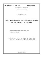 Hoạt động mua bán, sáp nhập doanh nghiệp có vốn nhà nước ở việt nam tt 
