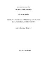 Chế tạo và nghiên cứu tính chất quang của các hạt nano kim loại bất đẳng hướng 