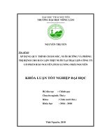 Áp dụng quy trình chăm sóc, nuôi dưỡng và phòng, trị bệnh cho đàn lợn thịt tại trại lợn công ty cổ phần bảo nguyên, tích lương thái nguyên 