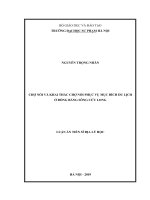 CHỢ NỔI VÀ KHAI THÁC CHỢ NỔI PHỤC VỤ MỤC ĐÍCH DU LỊCH Ở ĐỒNG BẰNG SÔNG CỬU LONG