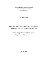 Tìm hiểu thực trạng giáo dục kĩ năng sống cho trẻ mẫu giáo lớn ở một số trường mầm non khu vực đông anh   hà nội 