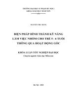 Đề xuất biện pháp hình thành kỹ năng làm việc nhóm cho trẻ 5   6 tuổi thông qua hoạt động góc 