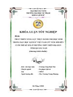 Phát triển năng lực thực hành cho học sinh trong dạy học lịch sử việt nam (từ năm 1858 đến cuối thế kỉ XIX) ở trường THPT trên địa bàn tỉnh quảng nam (chương trình chuẩn)