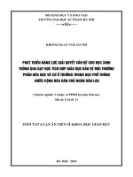 Phát triển năng lực giải quyết vấn đề cho học sinh thông qua dạy học tích hợp giáo dục bảo vệ môi trường phần hóa học vô cơ ở trường trung học phổ thông nước cộng hòa dân chủ nhân dân lào tt 