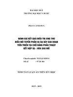 Đánh giá kết quả điều trị ung thư biểu mô tuyến phần xa dạ dày giai đoạn tiến triển tại chỗ bằng phẫu thuật kết hợp xạ hóa sau mổ tt 