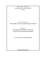 SVNCKH2014 PHÁT TRIỂN SẢN PHẨM DU LỊCH TÂM LINH TẠI QUẦN THỂ CHÙA BÁI ĐÍNH, NINH BÌNH