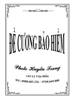 ĐỀ CƯƠNG BẢO HIỂM HỌC VIỆN TÀI CHÍNH