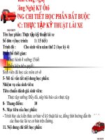 BÀI GIẢNG THỰC TẬP KĨ THUẬT LÁI XE CHO KHOA OTO