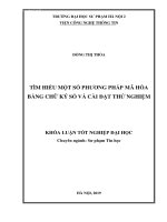 Luận văn sư phạm tìm hiểu một số phương pháp mã hóa bằng chữ ký số và cài đặt thử nghiệm